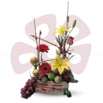 Sol tropical - Arreglos frutales para hombre, arreglos frutales sin chocolate, canastas de frutas, arreglos con flores y frutas