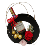 regalo con vino y chocolate