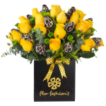 Arreglos florales con rosas amarillas fellings