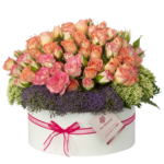 arreglos florales medianos de mini rosas rosadas