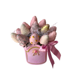 Arreglo pequeño de fresas con chocolate